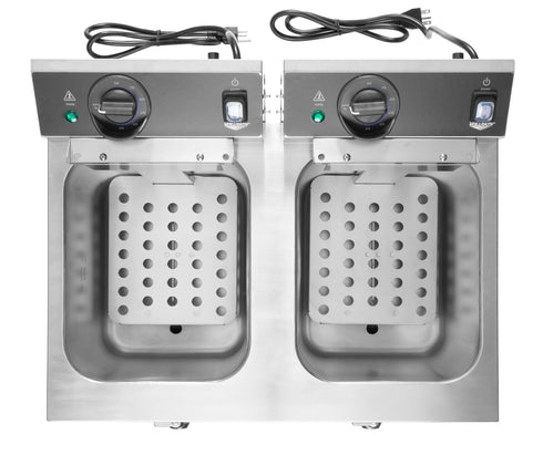 Vollrath | Friteuse électrique de comptoir, double puits 15 lb, 208/240V