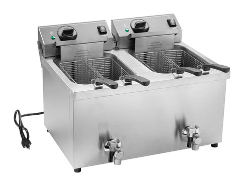 Vollrath | Friteuse électrique de comptoir, double puits 15 lb, 208/240V
