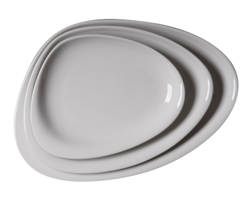 Camée | Assiette triangulaire Pearl, 14 1/2" (paquet de 6)