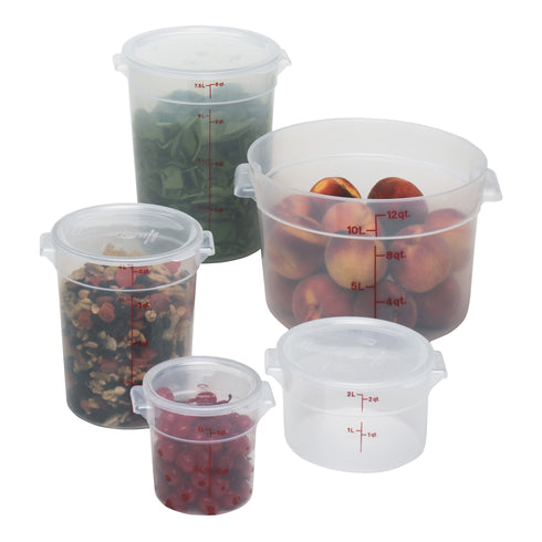 Cambro | Récipient d'entreposage alimentaire rond translucide