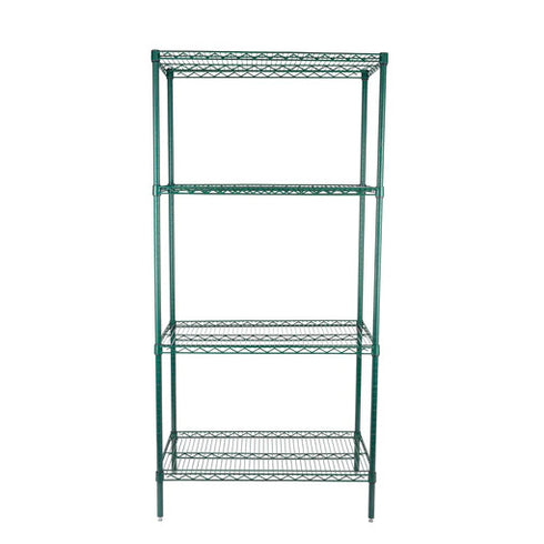 Torngat Shelving Wire Shelving Kit with 4 Shelves, 18" x 36" x 74", Green Epoxy