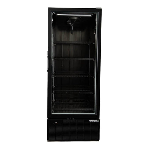 Habco SF28HCBATDM Single Glass Swing Tall Door Merchandiser Freezer, 30", Black/Black, 115V