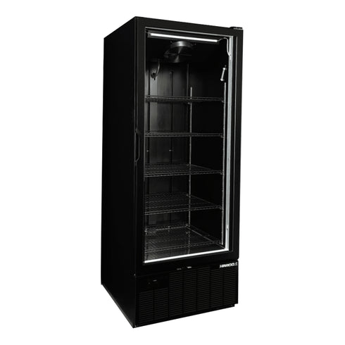 Habco SF28HCBATDM Single Glass Swing Tall Door Merchandiser Freezer, 30", Black/Black, 115V