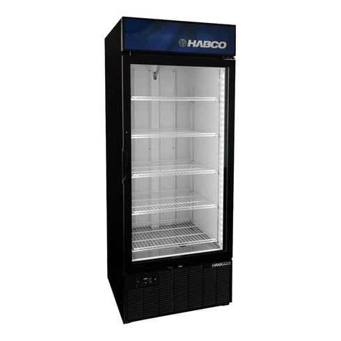 Habco SF28HCBXM Single Glass Swing Door Merchandiser Freezer, 30", Black/White, 115V