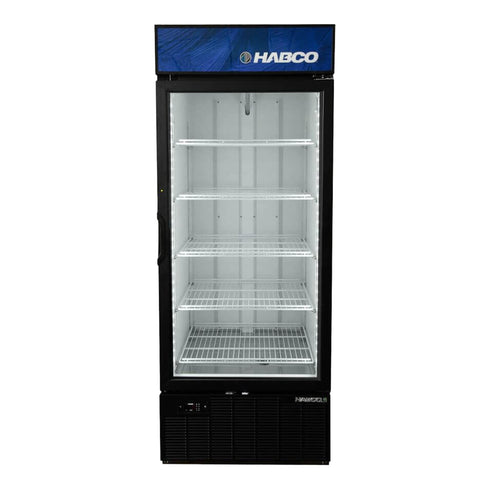 Habco SF28HCBXM Single Glass Swing Door Merchandiser Freezer, 30", Black/White, 115V