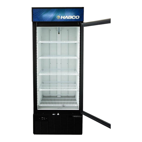 Habco SF28HCBXTDM Single Glass Swing Tall Door Merchandiser Freezer, 30", Black/White, 115V