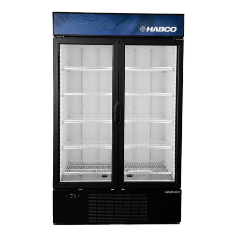 Habco SF46HCBXM Double Glass Swing Door Merchandiser Freezer, 48", 115V
