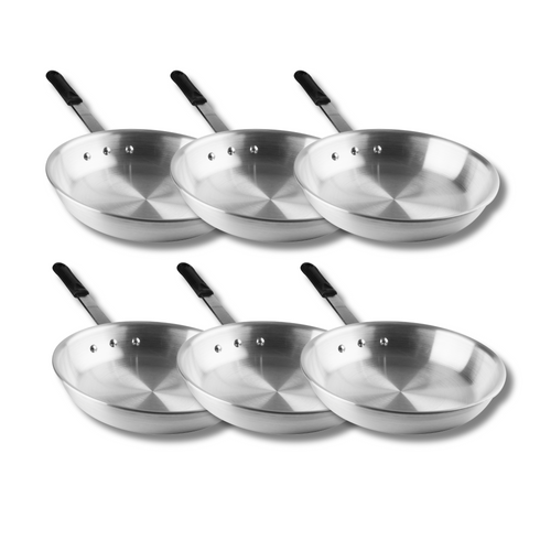 SignatureWares Frying Pan, Aluminum, Natural Finish, 12" (6-pack)