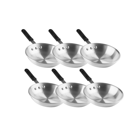 SignatureWares Heavy Duty Frying Pan, Aluminum, Natural Finish, 8" (6-pack)