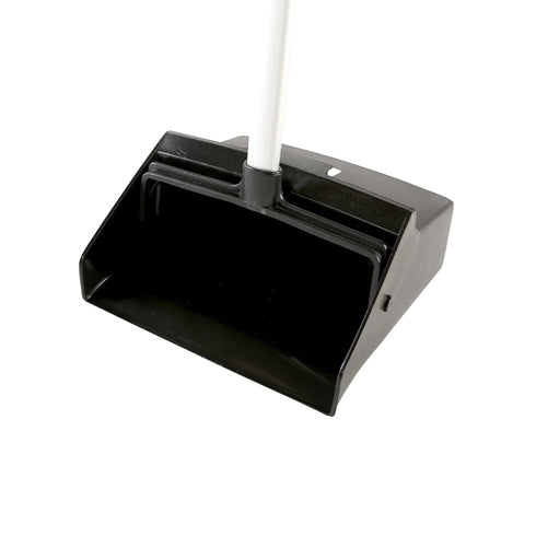 Globe Heavy Duty Lobby Dustpan with Wheels, Black