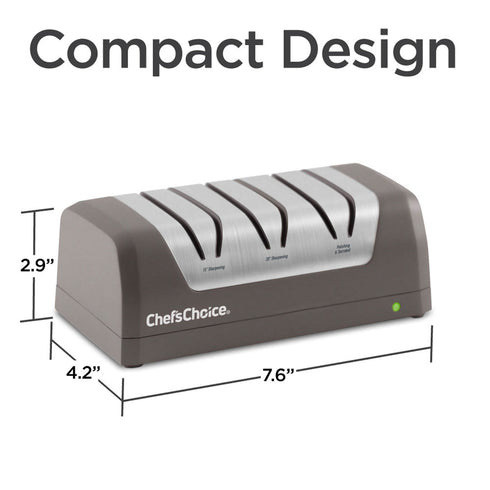 Chef'sChoice Model DC 1520 Rechargeable Electric Knife Sharpener, 3 Stages, 15 and 20 Degree Edges, Grey, 120V