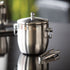 Service Ideas Round Double Wall Ice Bucket with Lid & Tongs, 1.3 L, Stainess Steel
