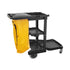 Globe Janitorial Cart, 46" x 20" x 37.75", Black