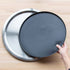 Service Ideas Round Serving Tray with Removable Non-Slip Insert, Stainless Steel/Black