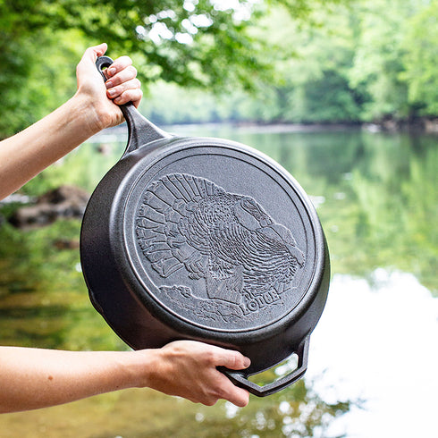 Lodge Wildlife Series Cast Iron Skillet, 13.25", Turkey, FINAL SALE