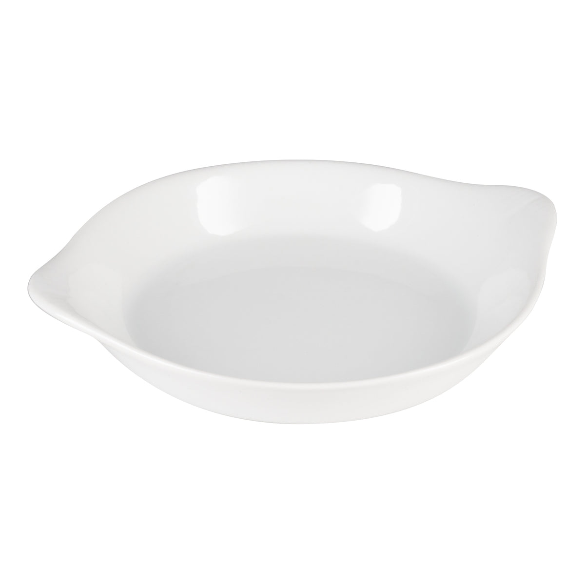 Browne Round Au Gratin Dish, 10 oz, Porcelain, White