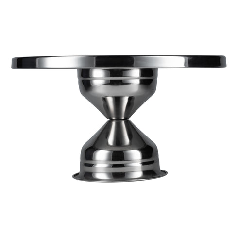 Browne Cake Stand, 12" D x 7" H, Stainless Steel