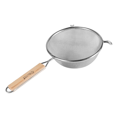 Browne Single Mesh Medium Strainer, Wood Handle