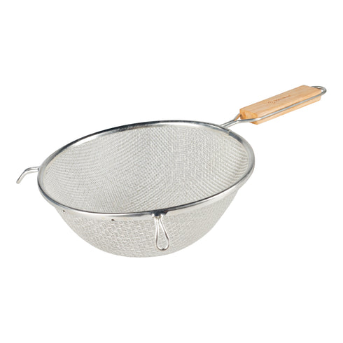 Browne Double Mesh Medium Strainer, Wood Handle