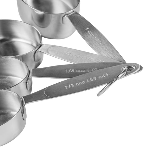 Cuisipro 4 Piece Measuring Cup Set, Stainless Steel