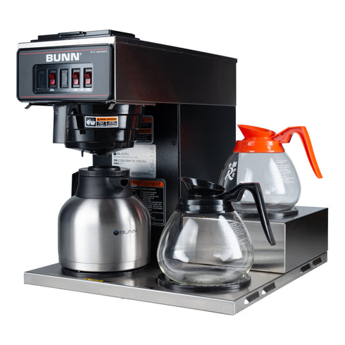 BUNN | Cafetière à profil bas modèle VP17-3 avec 3 réchauds inférieurs, 12 tasses
