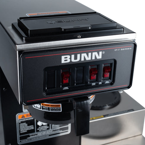 BUNN | Cafetière à profil bas modèle VP17-3 avec 3 réchauds inférieurs, 12 tasses