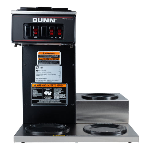 BUNN | Cafetière à profil bas modèle VP17-3 avec 3 réchauds inférieurs, 12 tasses