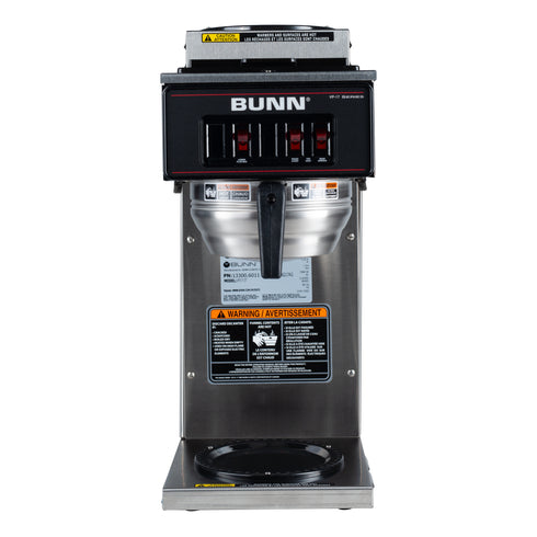BUNN 13300.6011 VP17-3T Coffee Brewer w 3 Warmers, 12 Cup, Stainless Steel