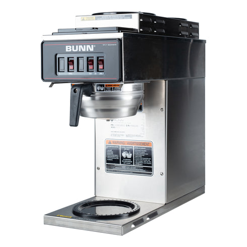 BUNN 13300.6011 VP17-3T Coffee Brewer w 3 Warmers, 12 Cup, Stainless Steel