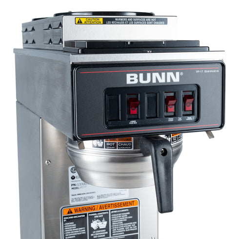 BUNN 13300.6011 VP17-3T Coffee Brewer w 3 Warmers, 12 Cup, Stainless Steel
