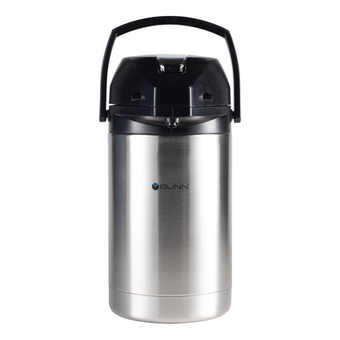 BUNN | Thermos portable isolé "Airpot" à levier, 85 oz, acier inoxydable