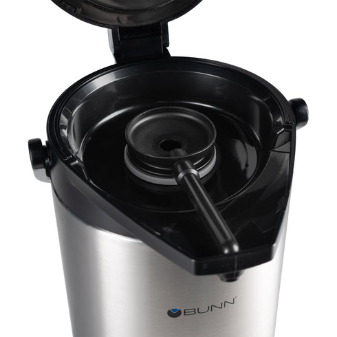 BUNN | Thermos portable isolé Airpot à levier, 128 oz, acier inoxydable