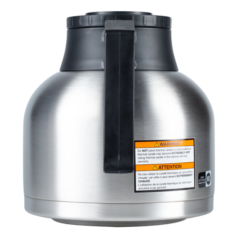 BUNN | Thermos économique, 64 oz, Acier inoxydable, Couvercle et poignée noirs