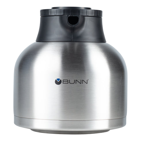 BUNN | Thermos économique, 64 oz, Acier inoxydable, Couvercle et poignée noirs