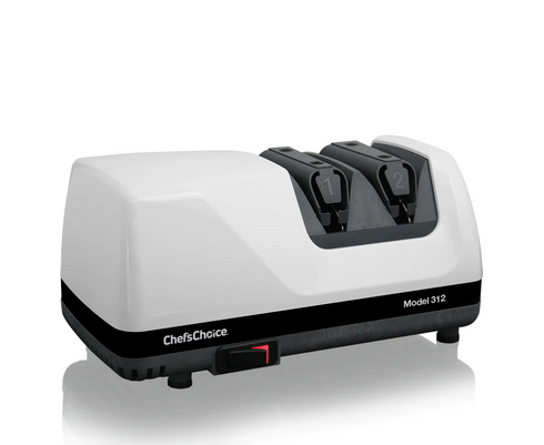 Chef'sChoice Model 312 UltraHone Electric Knife Sharpener, 2 Stages, 20 Degree Edges, White, 120V