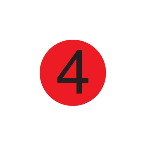 Marque du jour | Étiquette circulaire numérotée MoveMark, 3/4 po, rouge (paquet de 2000)