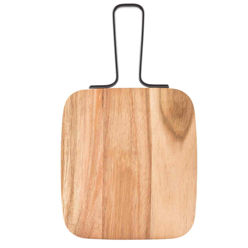 TableCraft Industrial Collection, Rectangular Serving Paddle, Acacia Wood/Metal, FINAL SALE