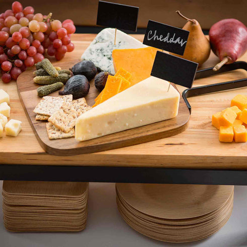 TableCraft Industrial Collection, Rectangular Serving Paddle, Acacia Wood/Metal, FINAL SALE