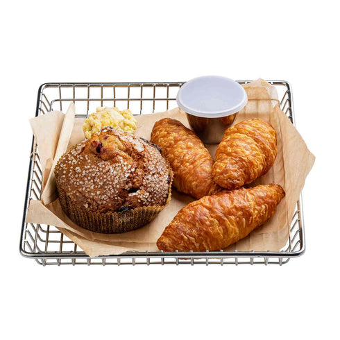 Artisanat de table | Panier de service carré en fil métallique, 9", acier inoxydable