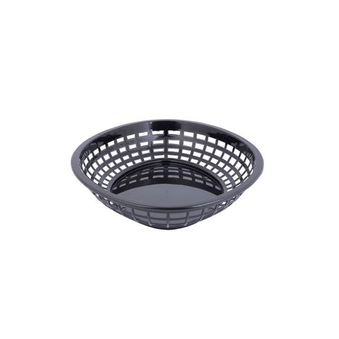 Artisanat de table | Panier ovale géant, 11 3/4" x 9" x 1 3/4", Plastique noir