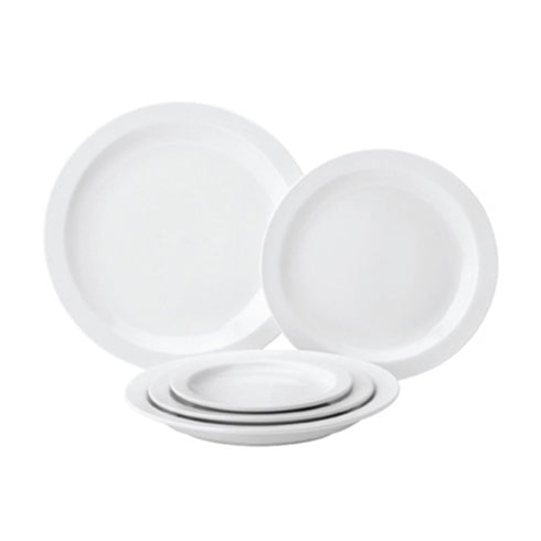 Solutions Vaisselle | Assiette à bord étroit blanc pur, 10 po (paquet de 12)
