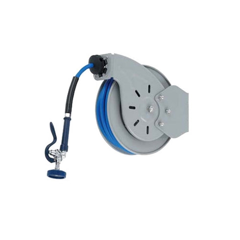 T&S Open Style Hose Reel with Epoxy Coated 35' Steel Hose with Spray Valve