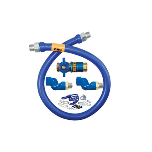 Dormont Blue Hose Gas Connector Kit w 2 Swivel MAX and Safety Quik, 3/4" x 36"