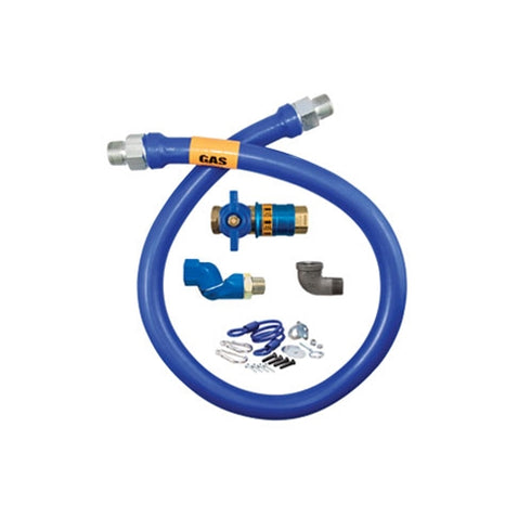 Dormont Blue Hose Gas Connector Kit w 1 Swivel MAX and Safety Quik, 3/4" x 48"