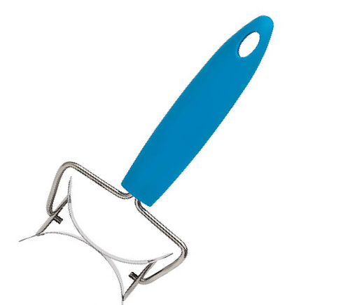 Ateco | Coupe-cercle roulant, 2,5" de diamètre, Acier inoxydable/Silicone bleu