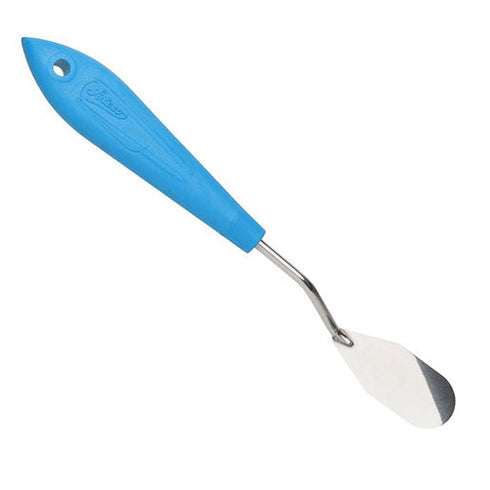 Ateco Paddle Shape Offset Spatula, 2" Blade, Blue Plastic Handle