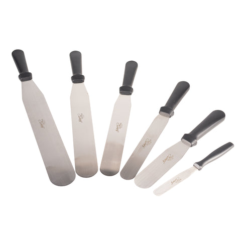 Ateco | Spatule droite, manche en plastique noir