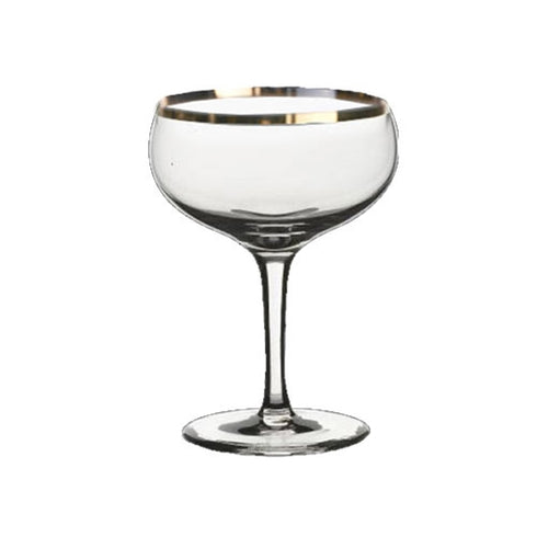Steelite Paris Champagne Coupe Glass, Gold Rim, 8 oz (24-pack)