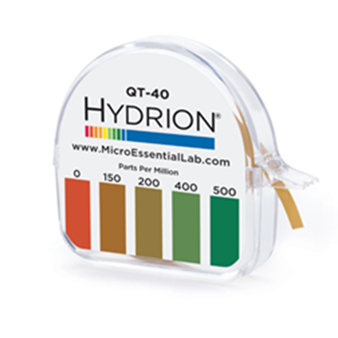 Laboratoire Micro Essentiel | Hydrion QT-4 - Rouleau de papier de test quaternaire, 0-500 ppmPapers, 0-500PPM