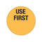 Ecolab SupeRemovable Round Label, "Use First", 1", Orange (1000-pack)